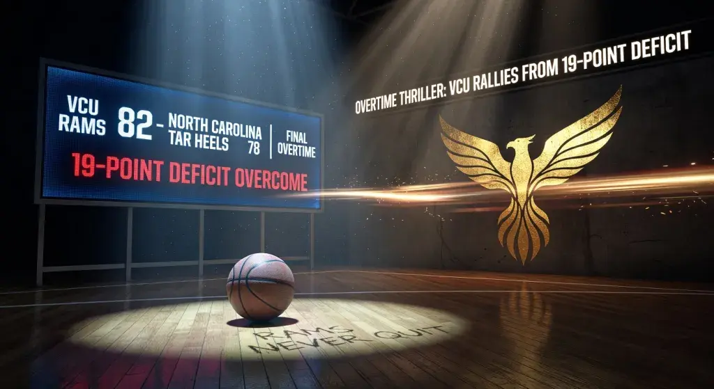 VCU rallies from 19-point deficit to beat North Carolina 82-78 in NCAA tournament first-round overtime thriller