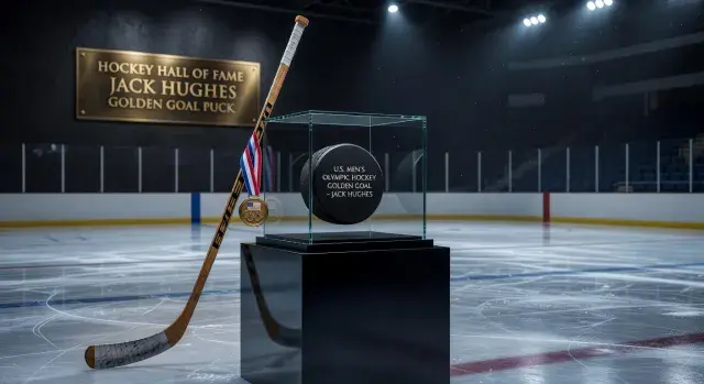 Jack Hughes says puck from U.S. men's Olympic hockey golden goal held by Hockey Hall of Fame