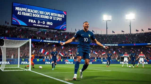 Mbappé Reaches 100 Caps with Brace as France Book Round of 32 Spot